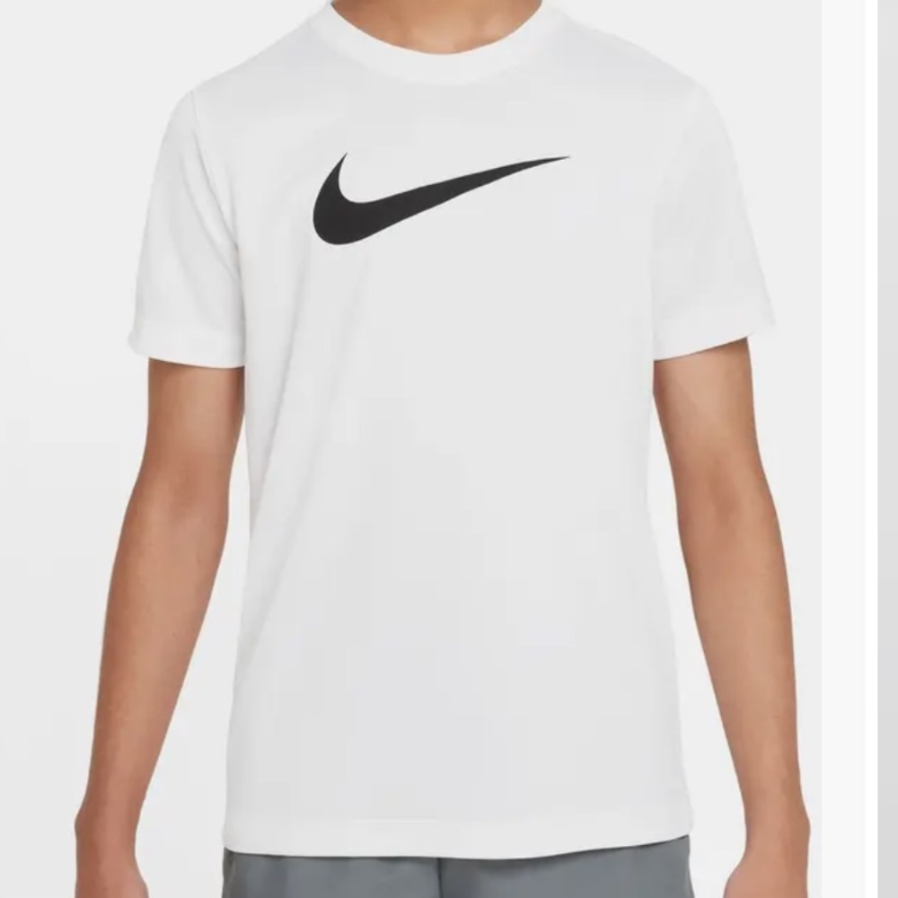 Nike White Tee with Black Swoosh